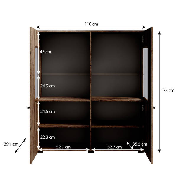 Meubella Dressoir Charo - Zwart - 110 cm