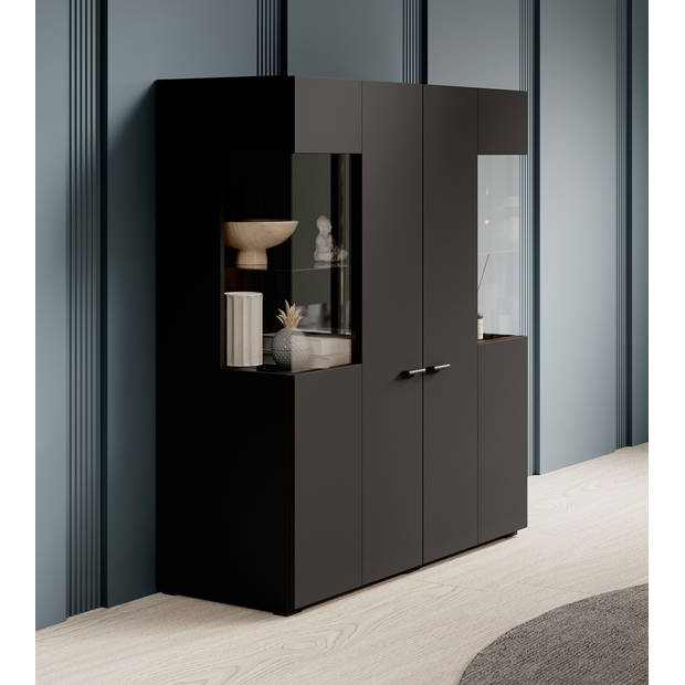 Meubella Dressoir Charo - Zwart - 110 cm