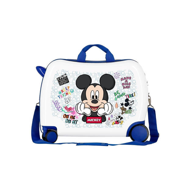 Mickey Mouse jongens rolzit kinderkoffer Ride On wit SL