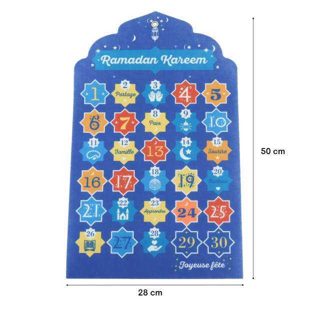 Orange85 Ramadan Kalender - Mubarak - Aftelkalender - Blauw - Sterren