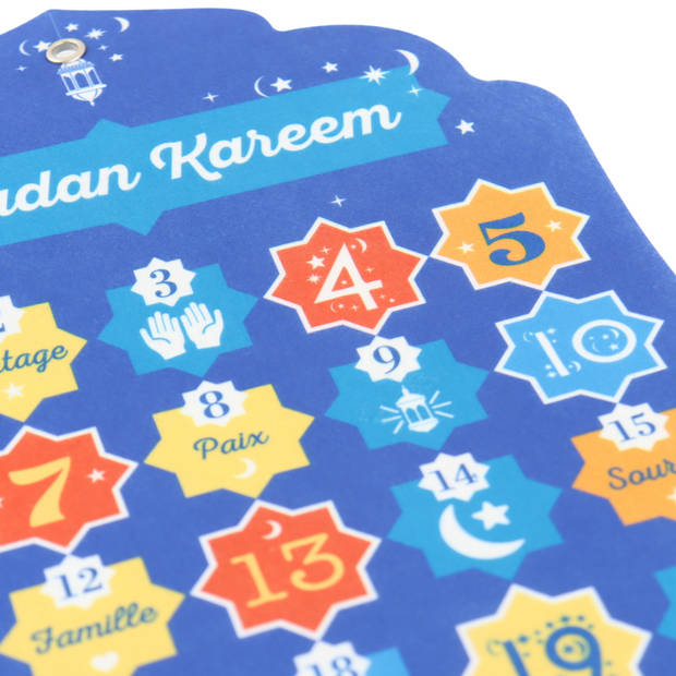 Orange85 Ramadan Kalender - Mubarak - Aftelkalender - Blauw - Sterren