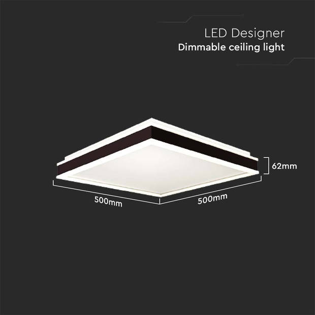 V-TAC VT-7758-B Dimbare plafonnière - IP20 - Zwarte behuizing - 48 watt - 4480 lumen - 4000K