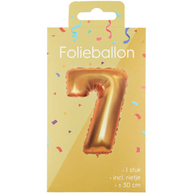 Folieballon - goud - cijfer 7