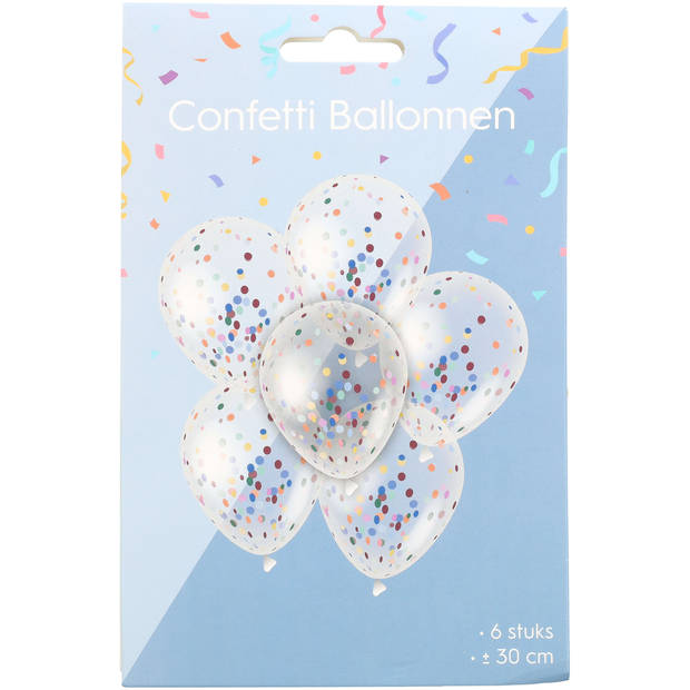 Confetti ballonnen - 6 stuks - 30cm