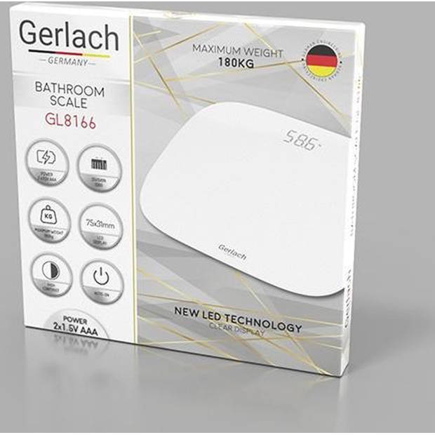 Gerlach 8166 - personenweegschaal - LED display