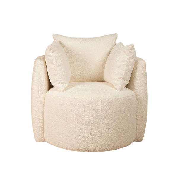 Bronx71 Teddy bouclé fauteuil Ruby wit.