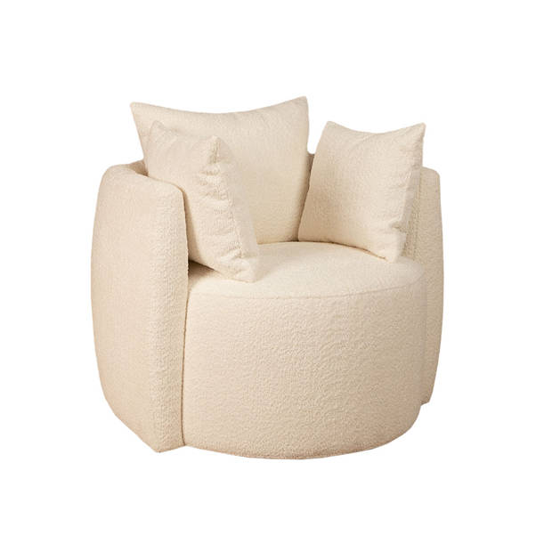 Bronx71 Teddy bouclé fauteuil Ruby wit.