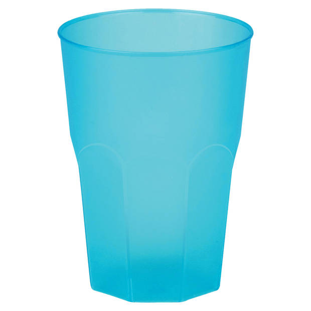 Santex drinkglazen frosted - turquoiseA - 6xA - 420 ml - onbreekbaar kunststof - Cocktailglazen - Drinkglazen