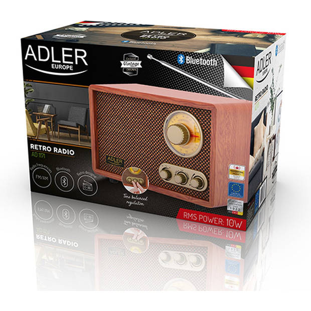 Adler 1171 - Radio - Draagbaar - Bruin