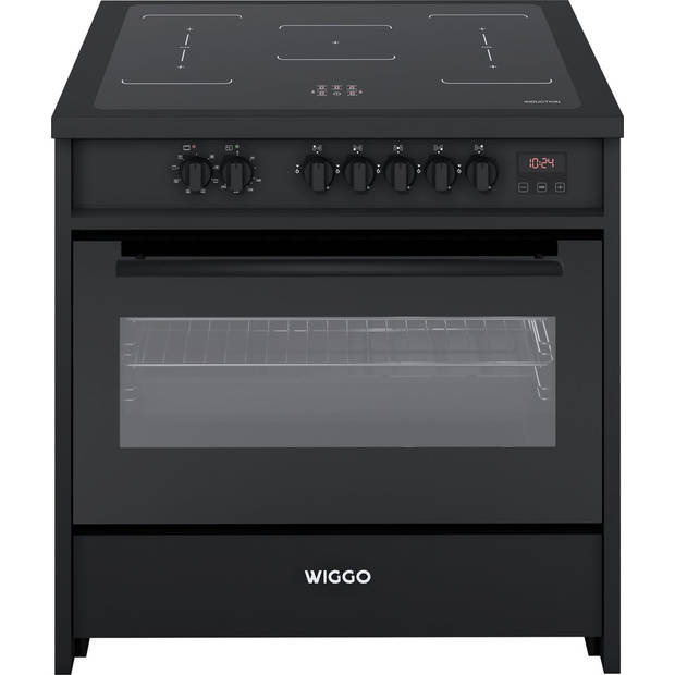 Wiggo WIO-E921A(BB) - Freestanding - Induction - Elektrische Oven - 90cm - 8 Function - 121 Liter - 3000 W - Zwart