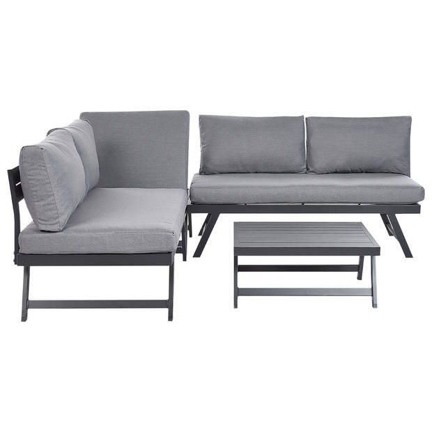 Beliani COCCORINO - Loungeset-Grijs-Aluminium