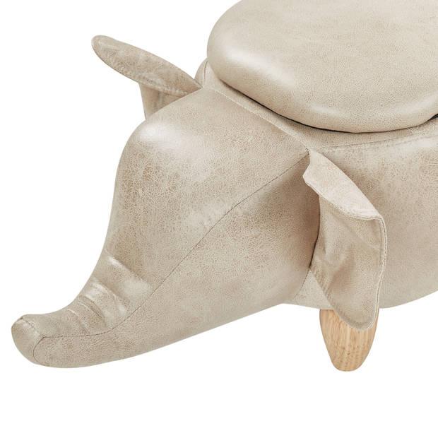 Beliani ELEPHANT - Dierenhocker-Beige-Kunstleer