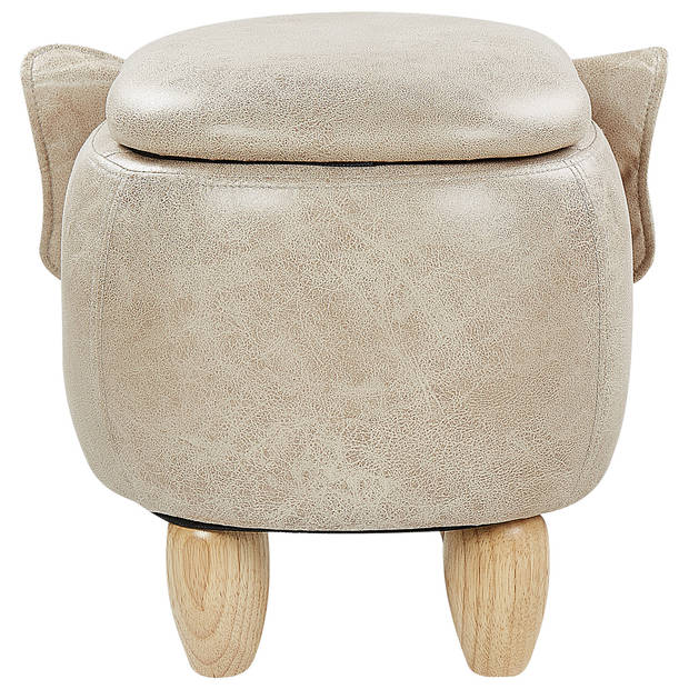 Beliani ELEPHANT - Dierenhocker-Beige-Kunstleer