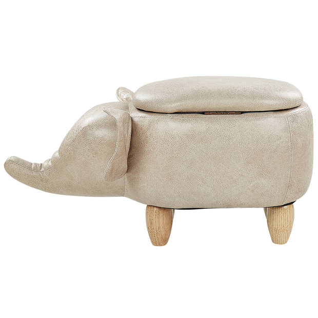 Beliani ELEPHANT - Dierenhocker-Beige-Kunstleer