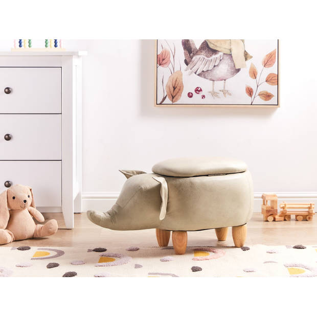 Beliani ELEPHANT - Dierenhocker-Beige-Kunstleer