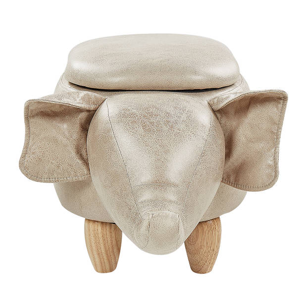 Beliani ELEPHANT - Dierenhocker-Beige-Kunstleer