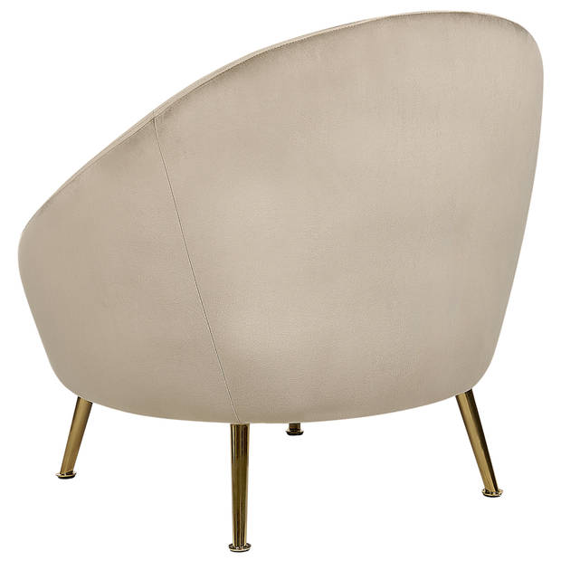 Beliani LANGA - Fauteuil-Beige-Fluweel