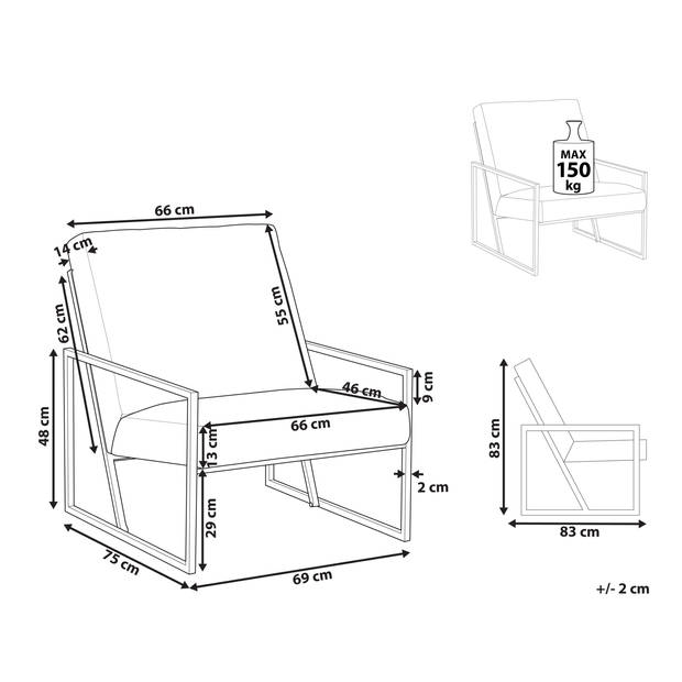 Beliani DELARY - Fauteuil-Groen-Fluweel