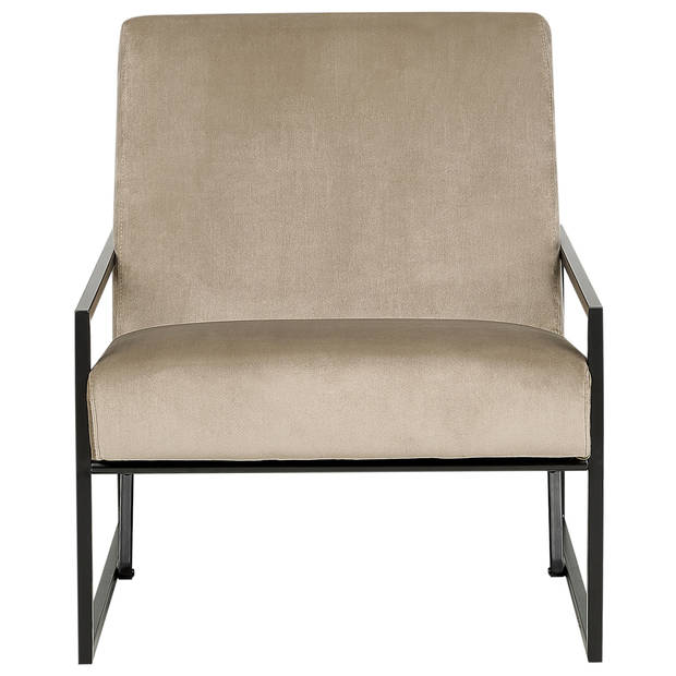 Beliani DELARY - Fauteuil-Beige-Fluweel