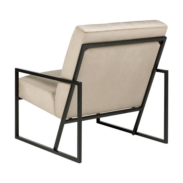 Beliani DELARY - Fauteuil-Beige-Fluweel