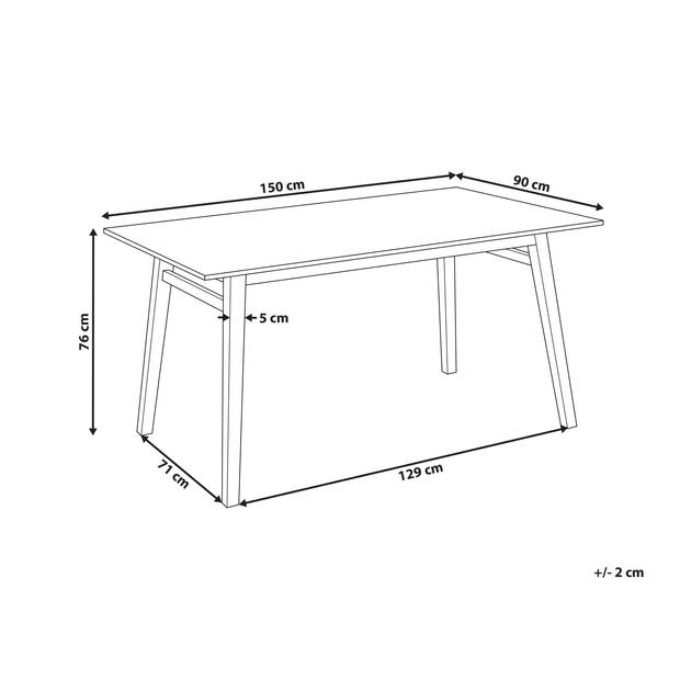 Beliani VARLEY - Eettafel-Lichte houtkleur-MDF