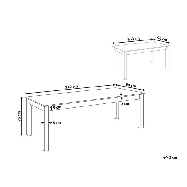 Beliani MADURA - Eettafel-Lichte houtkleur-MDF