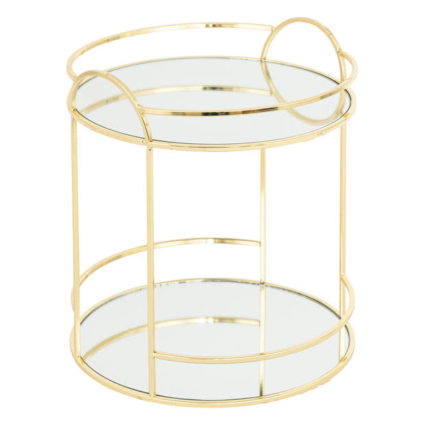 Etagère Organizer 2 laags Mirror Tray – Goudkleurig - Ø21 x H23 cm