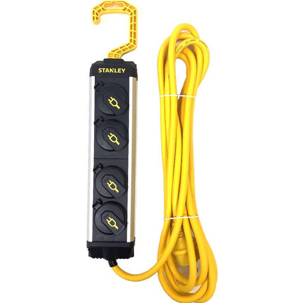 Stanley Stekkerdoos Hook 4-voudig 5 Meter Aluminium Zwart PENAARDE BE-FR