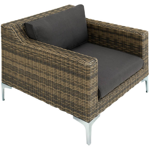 tectake® - Modulaire wicker set Villanova natuur fauteuil - 404418