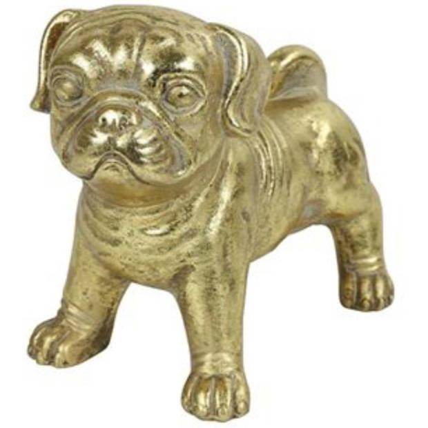 Decoratief Beeld Hond Pugsy 20 cm - Goud