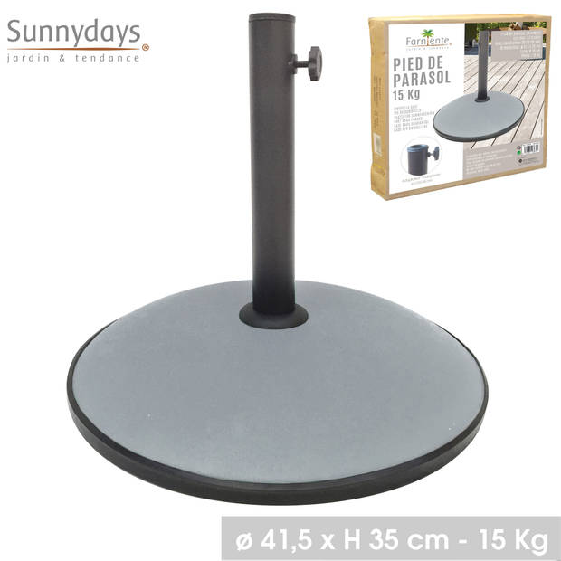 SunnyDays - Parasolvoet van Cement - Geschikt voor Staande Parasol - Lichtgrijs