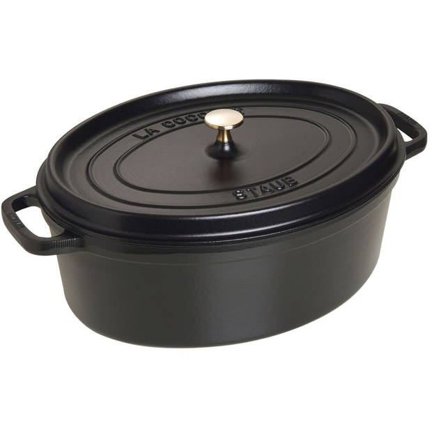 Staub Braadpan Ovaal Cocotte Zwart - ø 37 cm / 8 liter