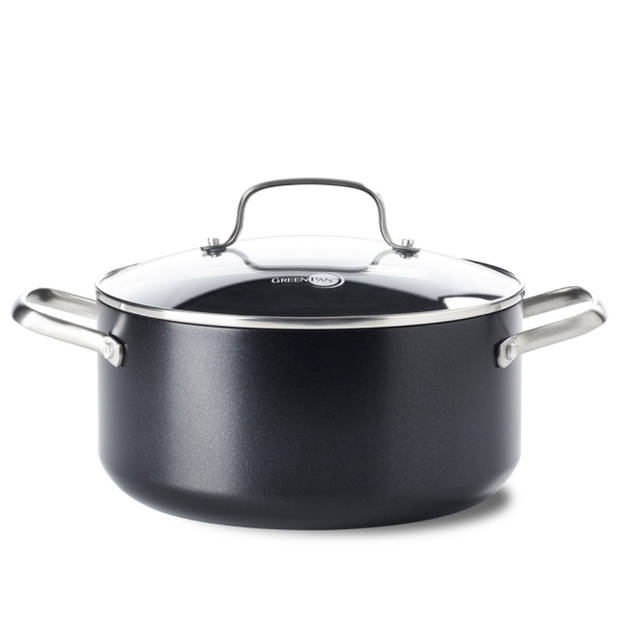 GreenPan Kookpan met deksel - Copenhagen - Zwart - ø 24 cm / 5.2 liter