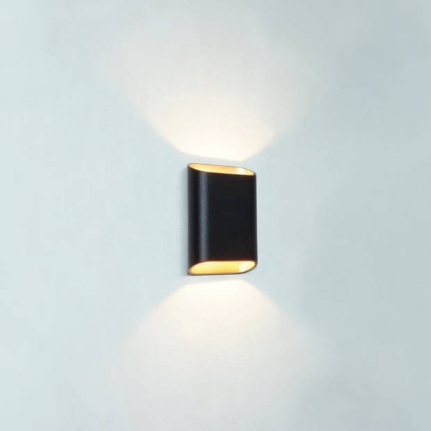 Artdelight Wandlamp Diaz Small H 15 cm zwart goud