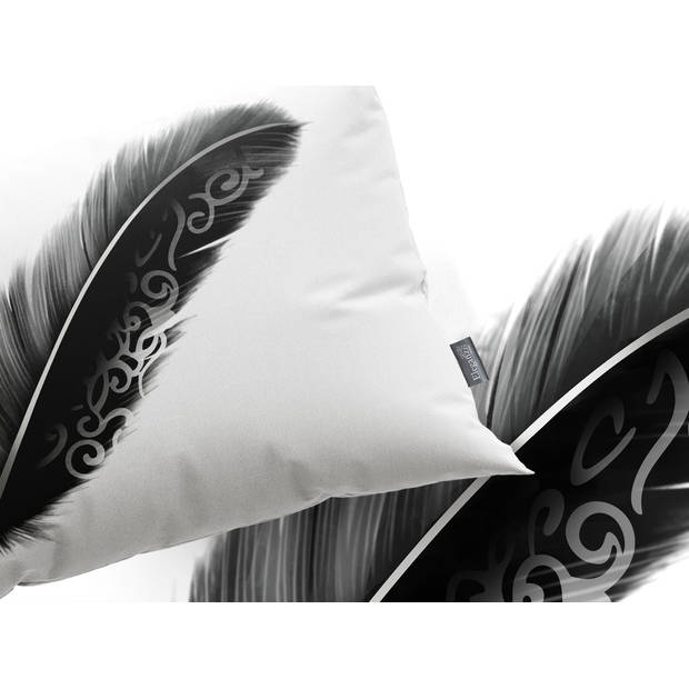 Eleganzzz Dekbedovertrek Micropercal Minimalistic Feather - wit 200x200/220cm