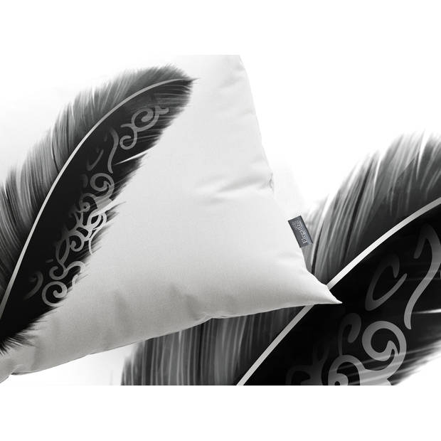 Eleganzzz Dekbedovertrek Micropercal Minimalistic Feather - wit 140x200/220cm