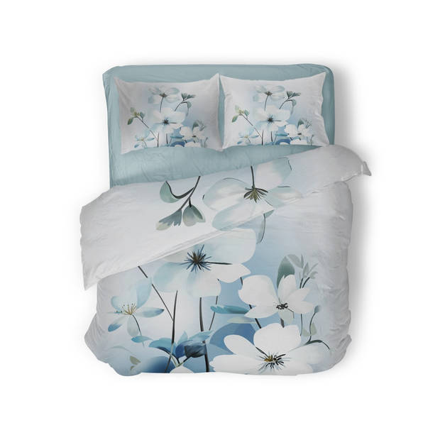 Eleganzzz Dekbedovertrek Micropercal Bouquet of Dreams - blauw 240x200/220cm