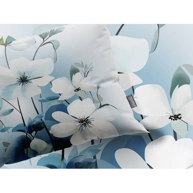 Eleganzzz Dekbedovertrek Micropercal Field of Blooms - blauw 200x200/220cm