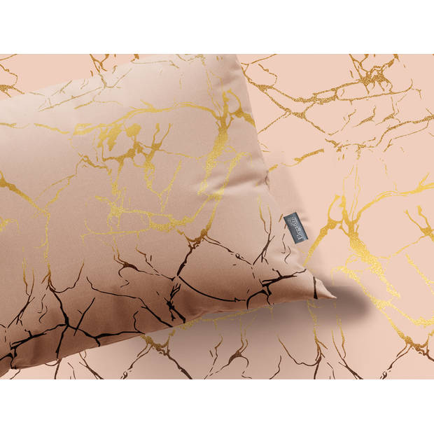 Eleganzzz Dekbedovertrek Micropercal Marble Foil - blush 200x200/220cm