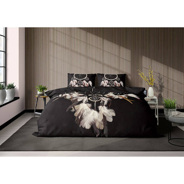 Eleganzzz Dekbedovertrek Micropercal Catch the Dream - zwart 140x200/220cm