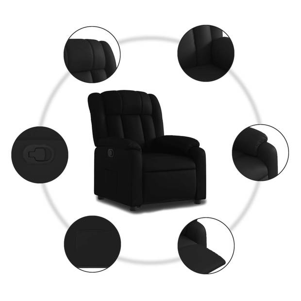 vidaXL Sta-op-stoel kunstleer zwart
