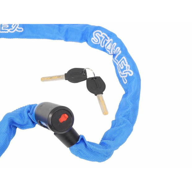 Stahlex Kettingslot - blauw - 120 cm - 2 sleutels - scooter / fiets - kabelslot - Fietssloten
