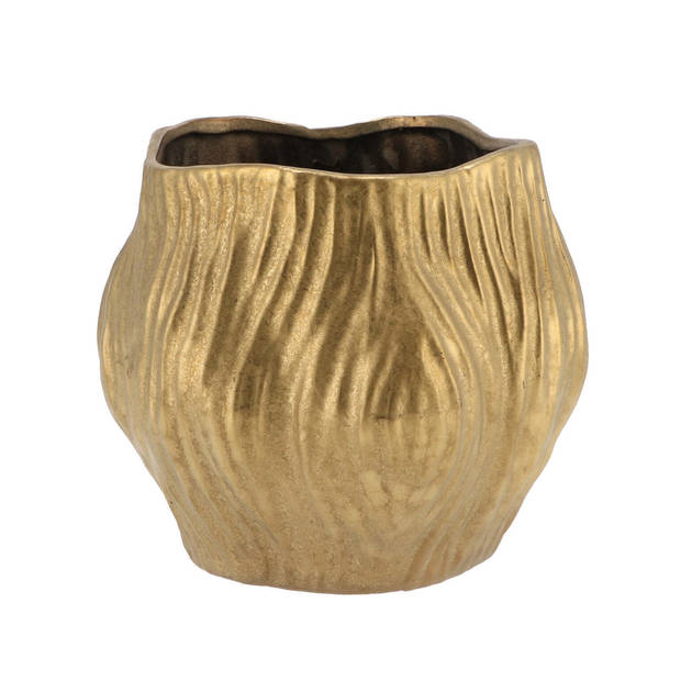 DK Design Bloempot organisch model Multan - goud - D19 x H16 cm - Plantenpotten