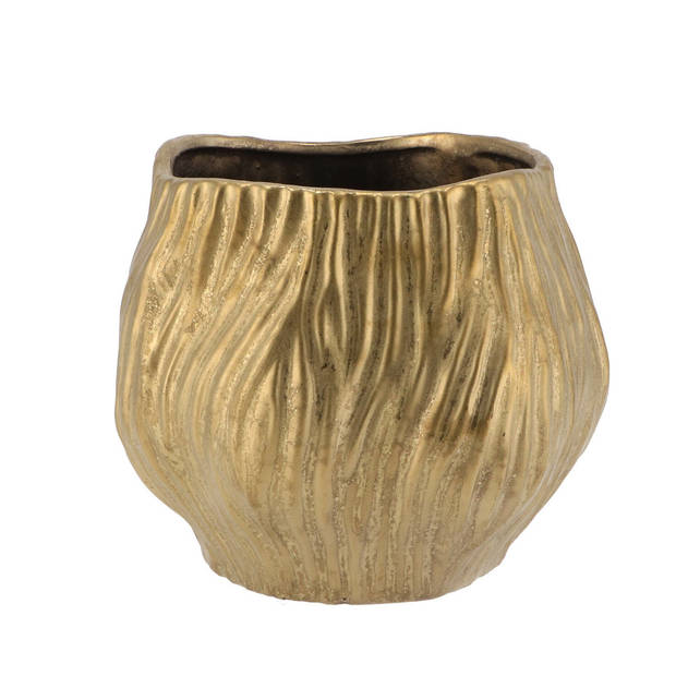 DK Design Bloempot organisch model Multan - goud - D17 x H14 cm - Plantenpotten