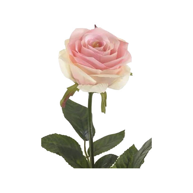 Emerald Kunstbloem roos Simone - roze - 73 cm - decoratie bloemen - Kunstbloemen
