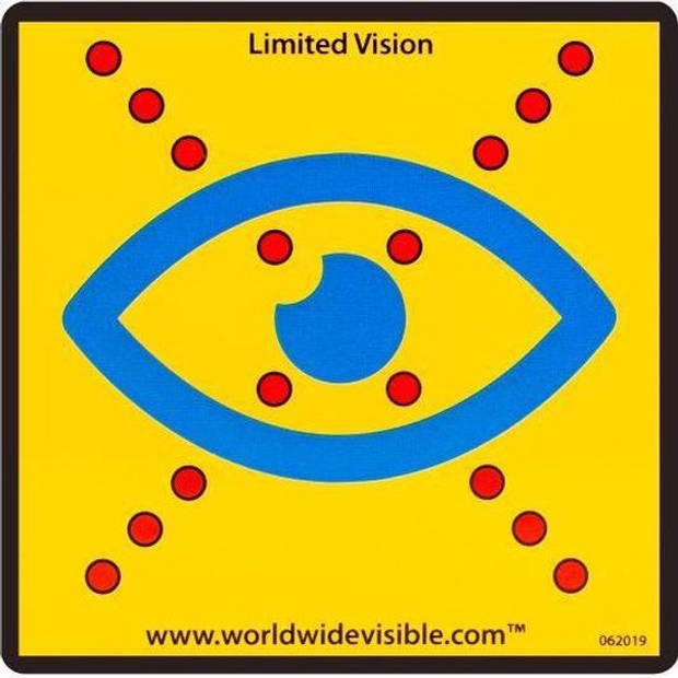 Limited Vison Reflecteerde bordje Slechtziend Blind Veiligheid in het verkeer Herkenning