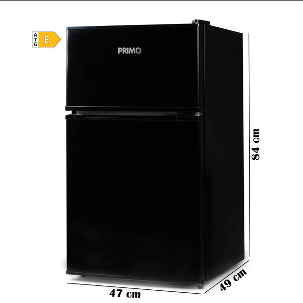 PRIMO PR157FR Koelkast tafelmodel met vriesvak - 87 liter inhoud - Klasse E - Zwart - Koelkast tafelmodel vrijstaand - K