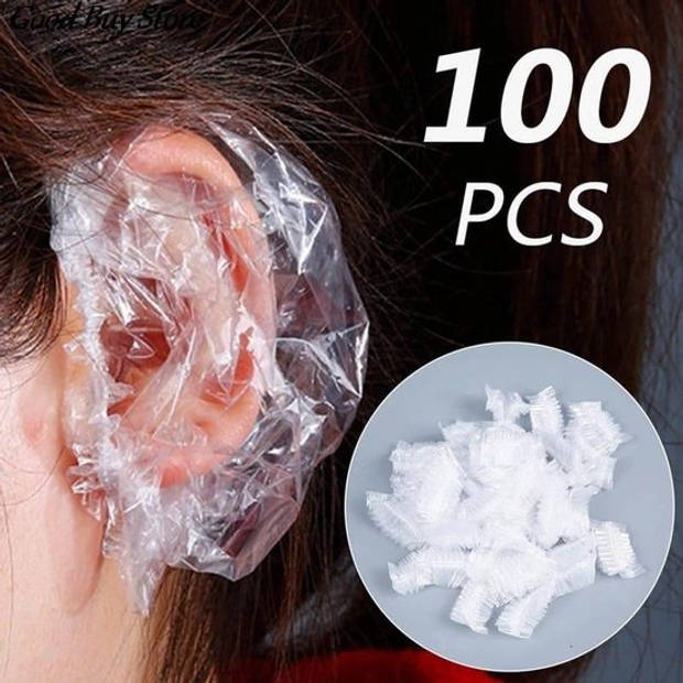 100x Oor Beschermer Plastic - Douche Kapje voor Oren - Oor Muts - Bescherm oren bij oorontsteking