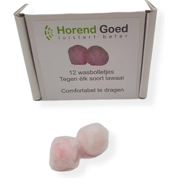 Horend Goed Wasbolletjes voor in het oor Gehoorbescherming 12 stuks roze tegen elk soort lawaai