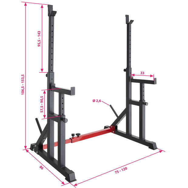 tectake® - squat rek - squat rack - Creed - robuust - 404237